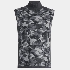 G/FORE Camo Jacquard Merino Wool Quarter Zip Sweater Vest- Sweaters