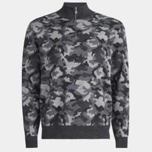 G/FORE Camo Jacquard Merino Wool Quarter Zip Sweater- Sweaters