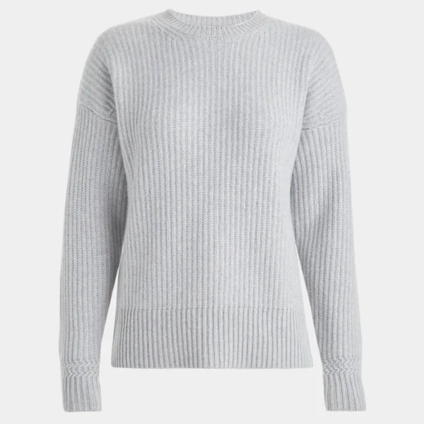 G/FORE Cashmere Side Zip Ribbed Crewneck Sweater- Sweaters