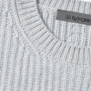 G/FORE Cashmere Side Zip Ribbed Crewneck Sweater- Sweaters