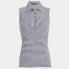 G/FORE Chevron Feeder Stripe Tech Pique Sleeveless Polo- Polos