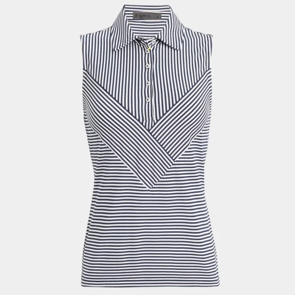 G/FORE Chevron Feeder Stripe Tech Pique Sleeveless Polo- Polos