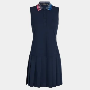 G/FORE Contrast Collar Pique Sleeveless Polo Dress- Skorts & Dresses