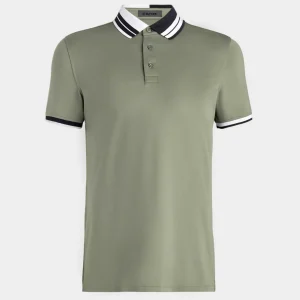 G/FORE Contrast Striped Collar Tech Jersey Banded Sleeve Polo- Polos & Shirts