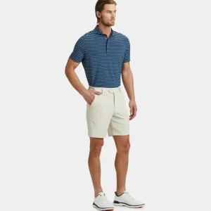 G/FORE Feeder Stripe Tech Jersey Modern Spread Collar Polo- Polos & Shirts