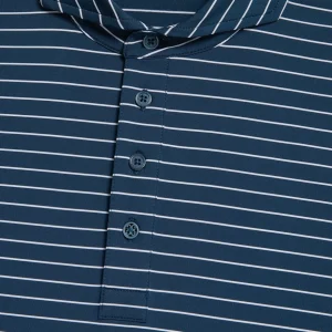 G/FORE Feeder Stripe Tech Jersey Modern Spread Collar Polo- Polos & Shirts