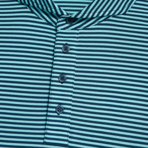 G/FORE Feeder Stripe Tech Pique Modern Spread Collar Polo- Polos & Shirts