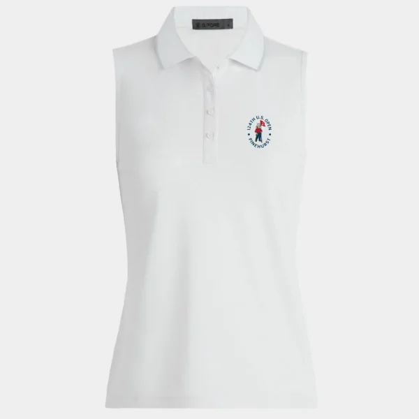 G/FORE Limited Edition 2024 U.S. Open Pleated Collar Tech Pique Sleeveless Polo- Polos