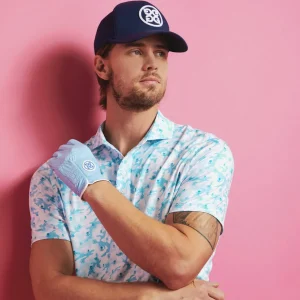 G/FORE Mapped Icon Camo Tech Jersey Modern Spread Collar Polo- Polos & Shirts