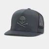 G/FORE Monochrome Skull & Tees Interlock Knit Tall Trucker Hat- Hats