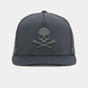 G/FORE Monochrome Skull & Tees Interlock Knit Tall Trucker Hat- Hats