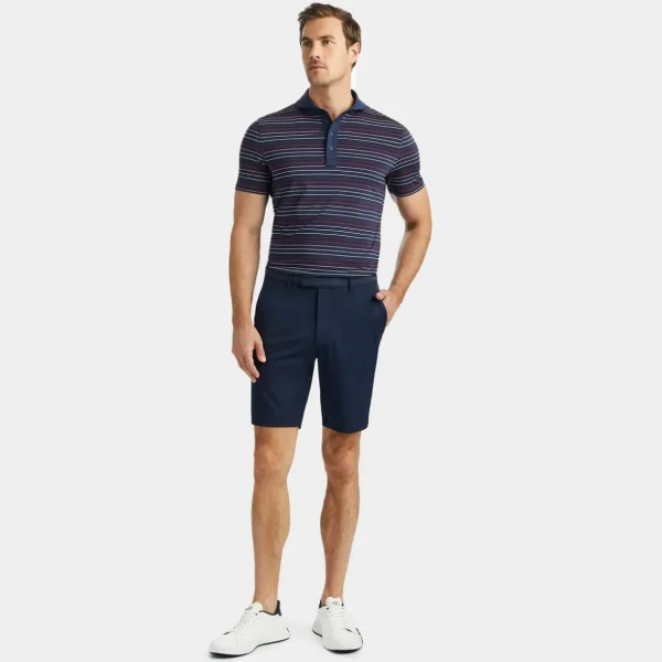 G/FORE Multi Stripe Tech Jersey Modern Spread Collar Polo- Polos & Shirts