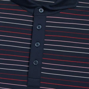 G/FORE Multi Stripe Tech Jersey Modern Spread Collar Polo- Polos & Shirts