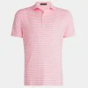 G/FORE Perforated Stripe Tech Jersey Modern Spread Collar Polo- Polos & Shirts