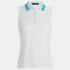 G/FORE Pleated Collar Silky Tech Nylon Sleeveless Polo- Polos