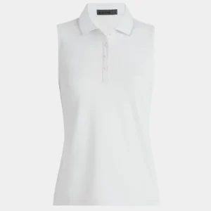 G/FORE Pleated Collar Tech Pique Sleeveless Polo- Polos