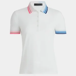 G/FORE Pleated Contrast Collar Silky Tech Nylon Polo- Polos