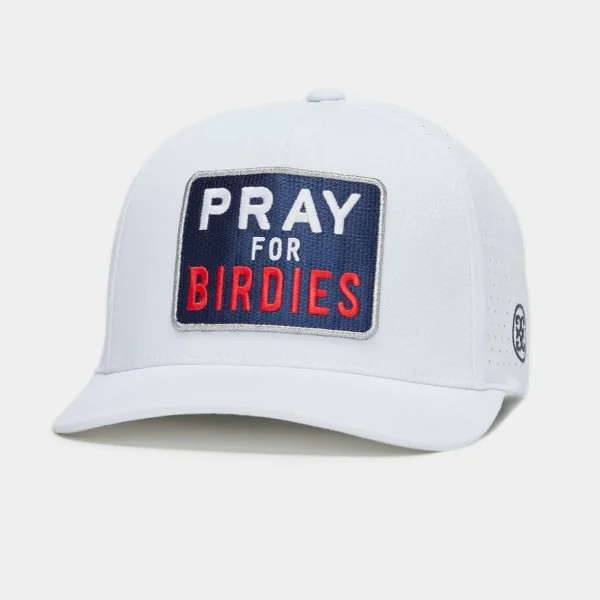 G/FORE Pray For Birdies Stretch Twill Perforated Snapback Hat- Hats