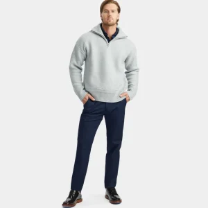 G/FORE Ribbed Funnel Neck Merino Wool Quarter Zip Sweater- Sweaters