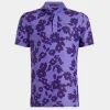 G/FORE Tonal Floral Tech Pique Modern Spread Collar Polo- Polos & Shirts