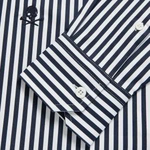 G/FORE Vertical Stripe Stretch Ice Woven Modern Spread Collar Shirt- Polos & Shirts